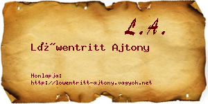 Löwentritt Ajtony névjegykártya